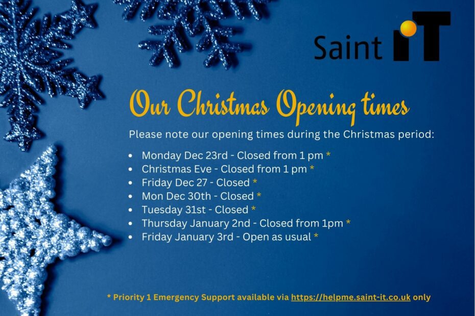Christmas 2024 Opening Times